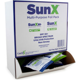 CoreTex® Sun X 30 91661 Sunscreen Lotion SPF 30+ Wallmount Box W/ Dry Towelette 50 Packets 91661