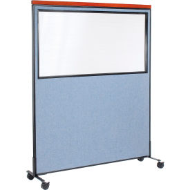 Interion® Mobile Deluxe Office Partition Panel with Partial Window 60-1/4