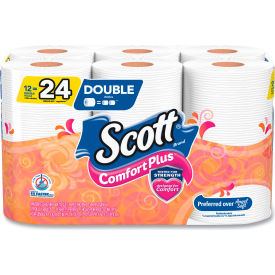 Scott ComfortPlus Toilet Paper Double Roll Septic Safe 1-Ply 231 Sheets/Roll 28 Rolls/Carton 47618