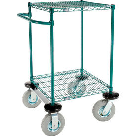 Nexel® 2 Shelf Push Cart Poly-Green24