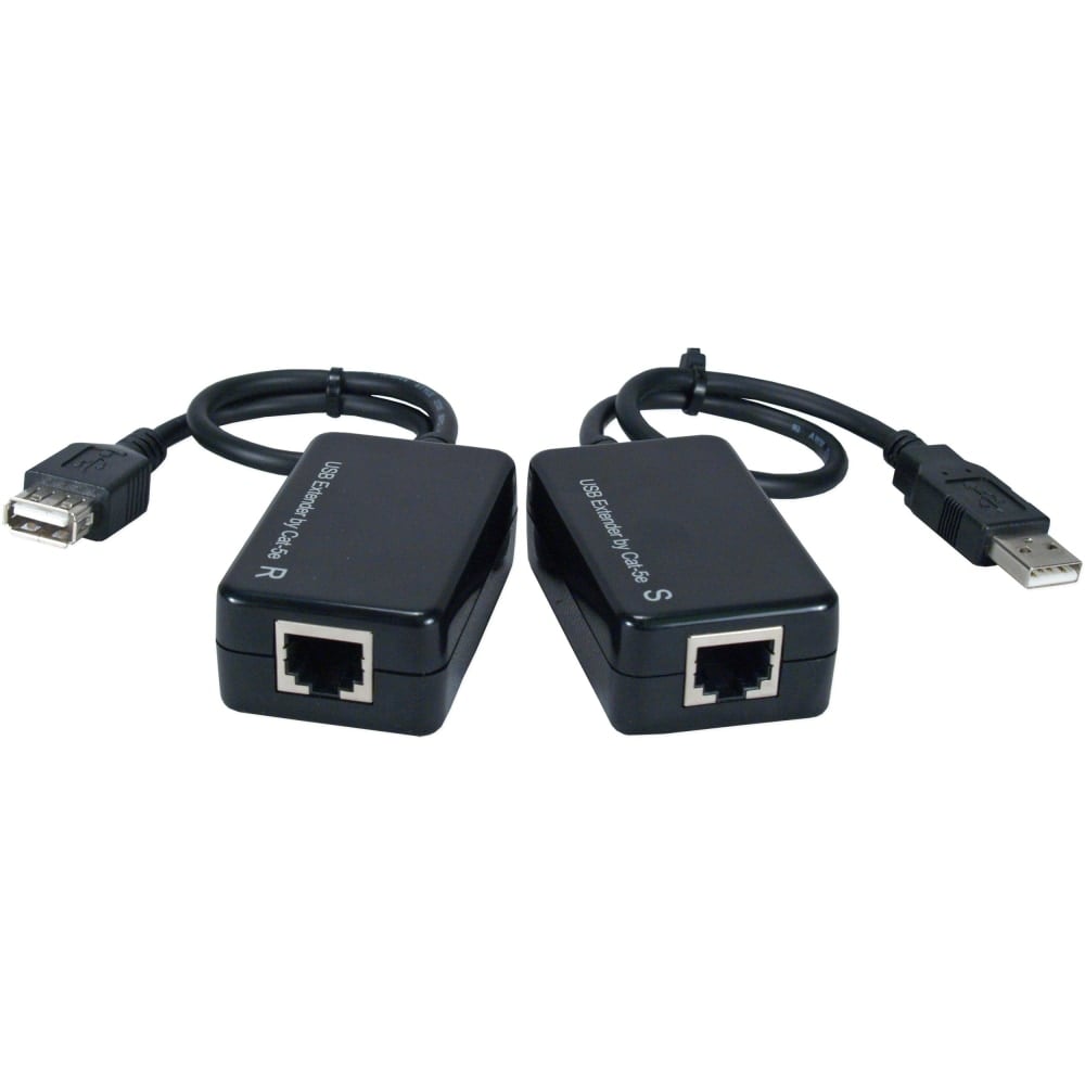 QVS USB CAT5/6 Active Repeater for Up to 165ft - 1 x Network (RJ-45) - 1 x USB - 165 ft Extended Range (Min Order Qty 3) MPN:USB-C5