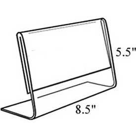 Global Approved 112704 Horizontal Slanted L-Shaped Acrylic Sign Holder 8.5