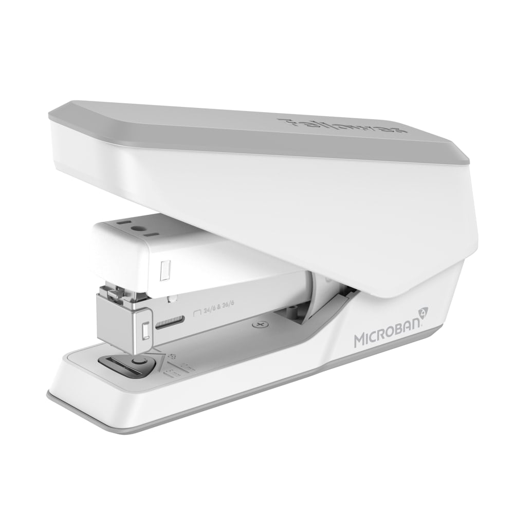 Fellowes LX840 Half Strip EasyPress Desktop Stapler with Anti-microbial Technology, 25-sheet Capacity, White MPN:5011501