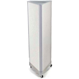 Global Approved 700451-WHT Three-Sided Spinning Pegboard W/ Wheels 16