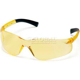 Ztek® Safety Glasses Amber Lens Amber Frame S2530S - Pkg Qty 12