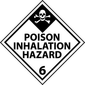 NMC™ Dot Poison Inhalation Hazard 6 Placard Sign Pressure Sensitive Vinyl DL125P