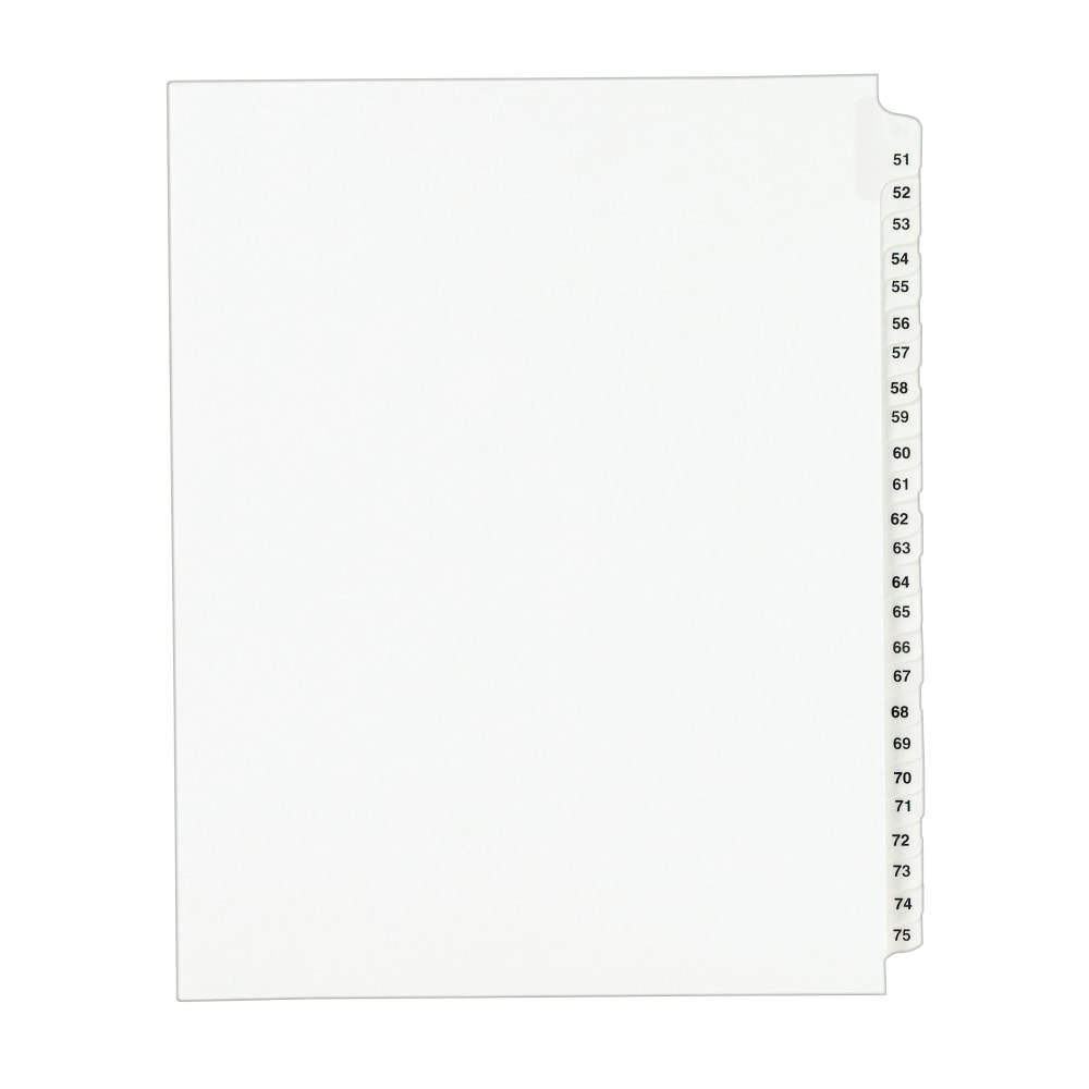 Avery Standard Collated Legal Dividers, Avery Style, Side-Tab, 51-75, 8 1/2in x 11in MPN:1332