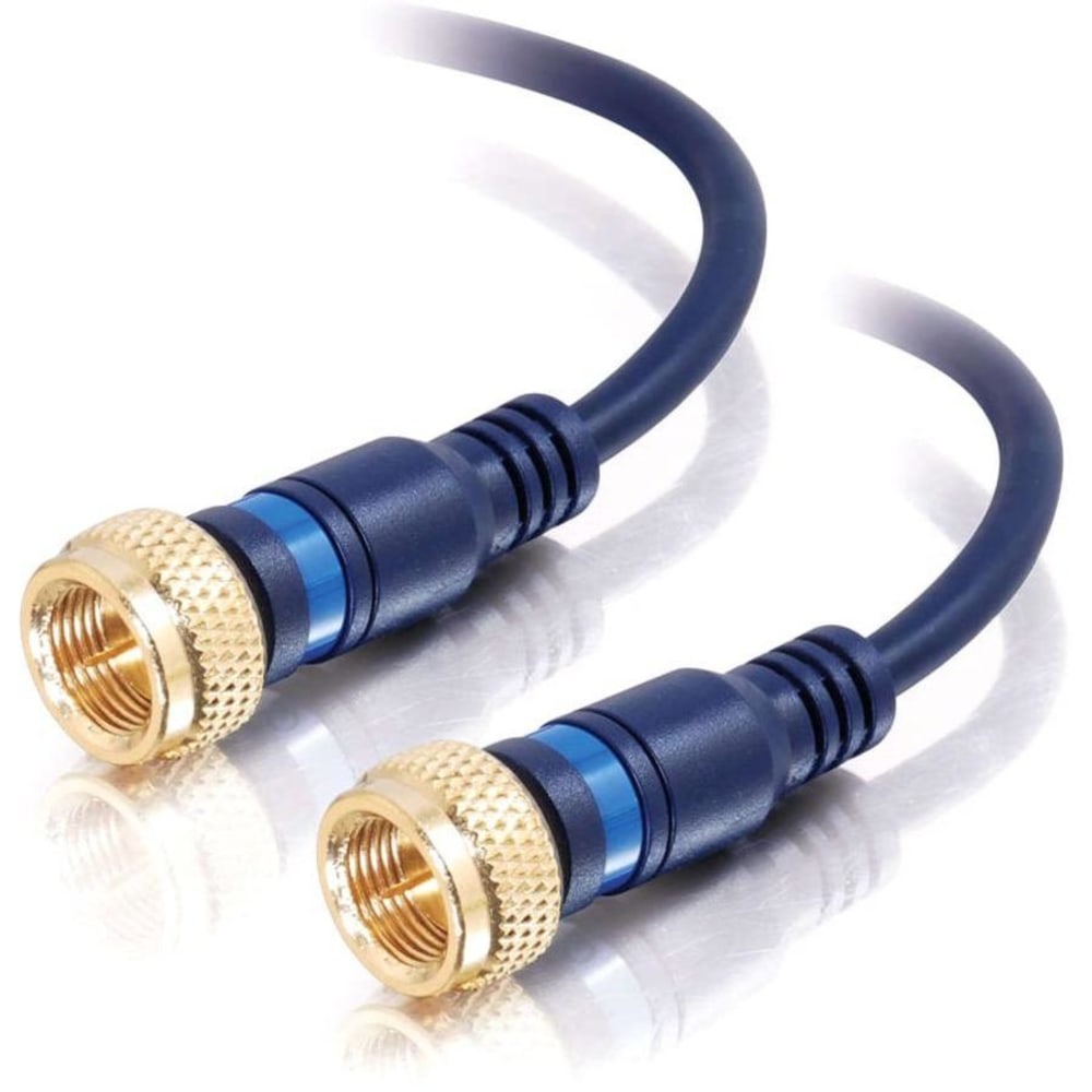 C2G 25ft Velocity Mini-Coax F-Type Cable - F Connector - F Connector - 25ft - Blue MPN:27229