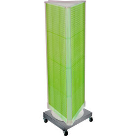 Global Approved 700452-GRE Three-Sided Pegboard Floor Display W/ Revolving Base 16