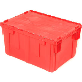 GoVets™ Plastic Attached Lid Shipping & Storage Container 28-1/8x20-3/4x15-5/8 Red 148RD238