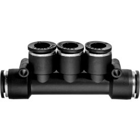 Push to Connect Tube Fitting - Nylon Plastic - 3 Outlet Manifold Connector - 3/8