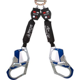 3M DBI-SALA Nano-Lok Twin-Leg Hot Work Self-Retracting Lifeline Web & Steel Comfort Grip Hook 6'L 7012818550