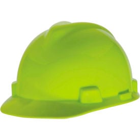 MSA V-Gard® Slotted Cap With 1-Touch Suspension Hi-Viz Yellow-Green 10061514 - Pkg Qty 20