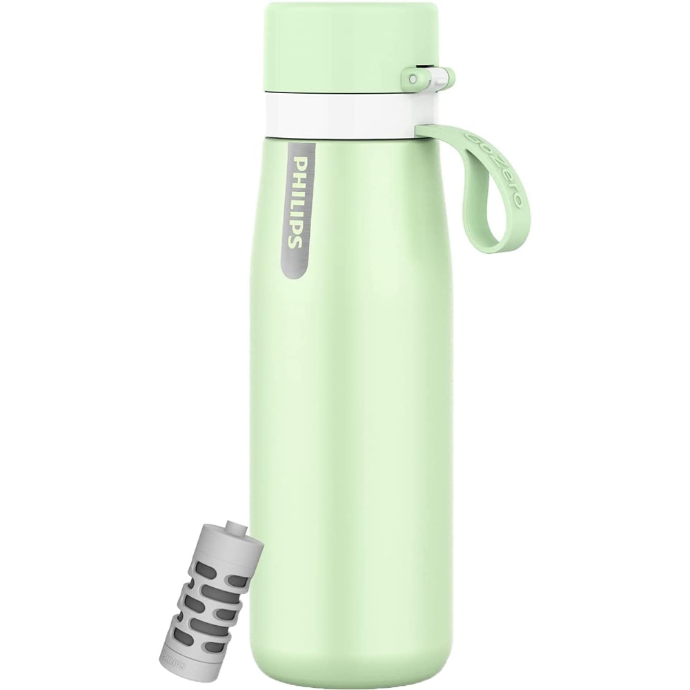Philips GoZero Everyday Insulated Stainless-Steel Water Bottle With Filter, 18.6 Oz, Green MPN:AWP2771GNO/37