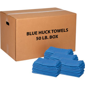 GoVets™ 100 Cotton Blue Huck Towels 50 Lb. Box 232670