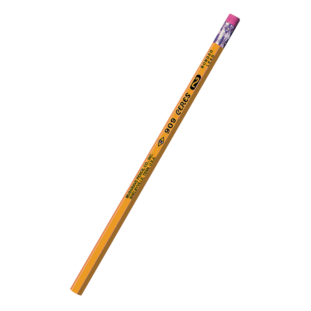 Musgrave Pencil Co. Inc. Ceres Pencils, Medium Point, No. 2, Yellow, 12 Pencils Per Pack, Set Of 12 Packs MPN:MUS909-12