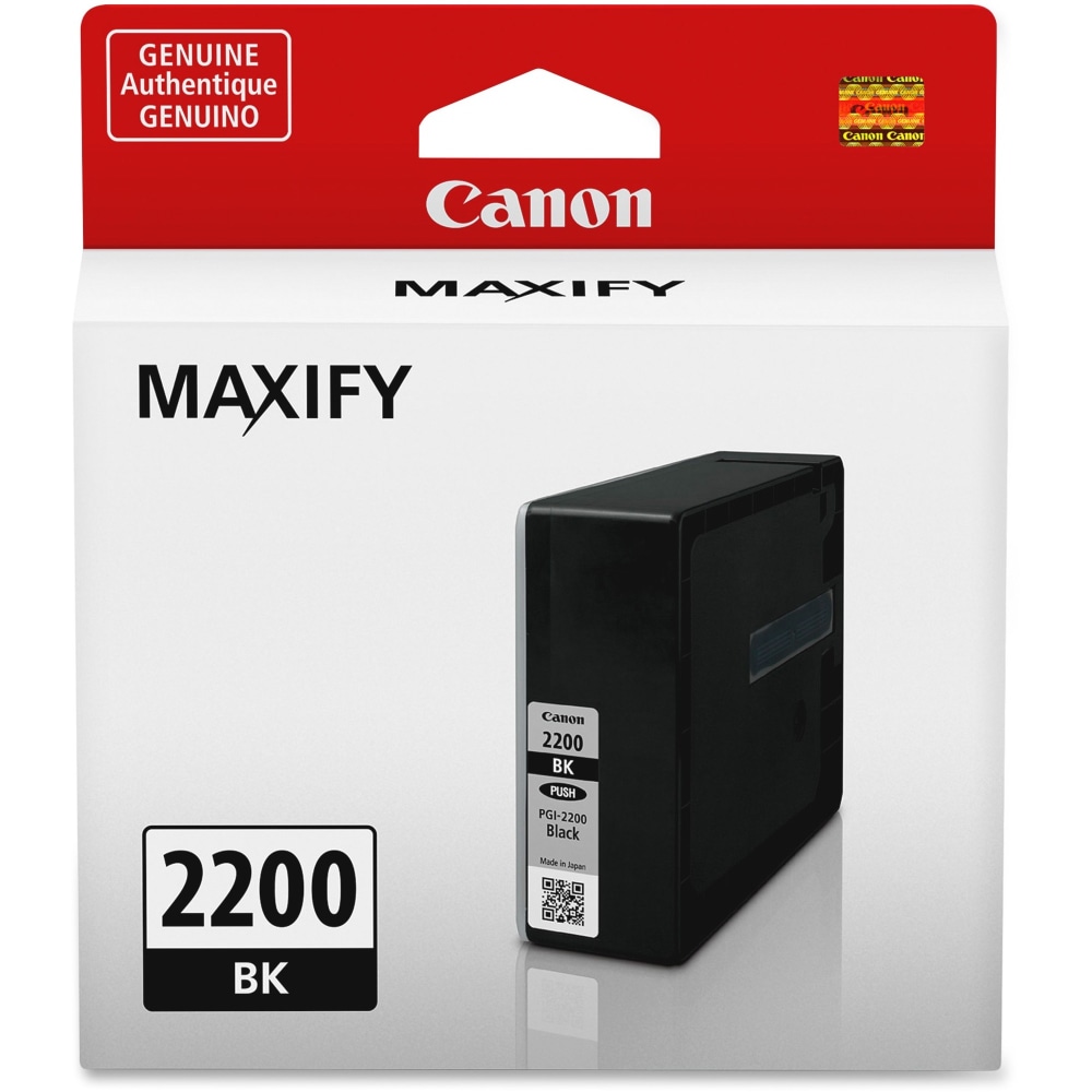Canon PGI-2200 Original Ink Cartridge - Inkjet - Standard Yield - 1000 Pages - Black - 1 / Pack (Min Order Qty 2) MPN:9291B001