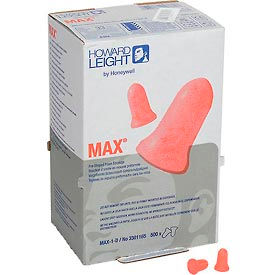 Howard Leight™ MAX-1-D MAXIMUM® Ear Plugs Disposable NRR 33 Uncorded 500 Pairs/Box MAX-1-D