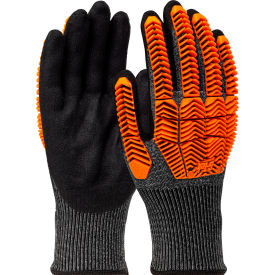G-Tek® PolyKor® Seamless Knit Blended CR Gloves Nitrile Coated ANSI A6 L Black 16-MPT630/L - Pkg Qty 6