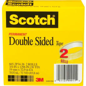 Scotch® Double Sided Tape 665-2P34-36 3/4