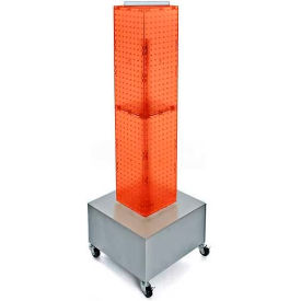 Global Approved 703386-ORG 4-Sided Interlocking Pegboard Display W/ Wheels 8