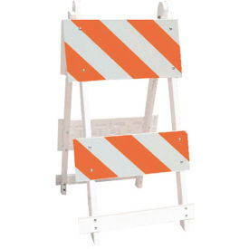 Plasticade 111-T12-C8-EG All Plastic Maintenance Free Type II Traffic Barricade White Foldable 111-T12-C8-EG