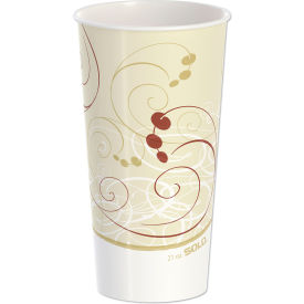 SOLO® Paper Cold Cups 21 oz. Cap. Symphony Design Tan/Maroon/White 50/Pack 20 Packs/Carton RNP21P-J8000