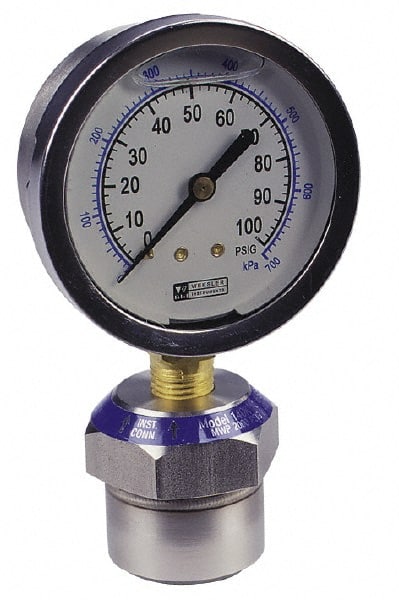 30 Max psi, 2-1/2 Inch Dial Diameter, Stainless Steel Pressure Gauge Guard and Isolator MPN:BY12YPD4LW