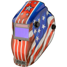 Metal Man® Big Window Auto Darkening Welding Helmet Variable Shade Control - Patriotic APA8735SGC