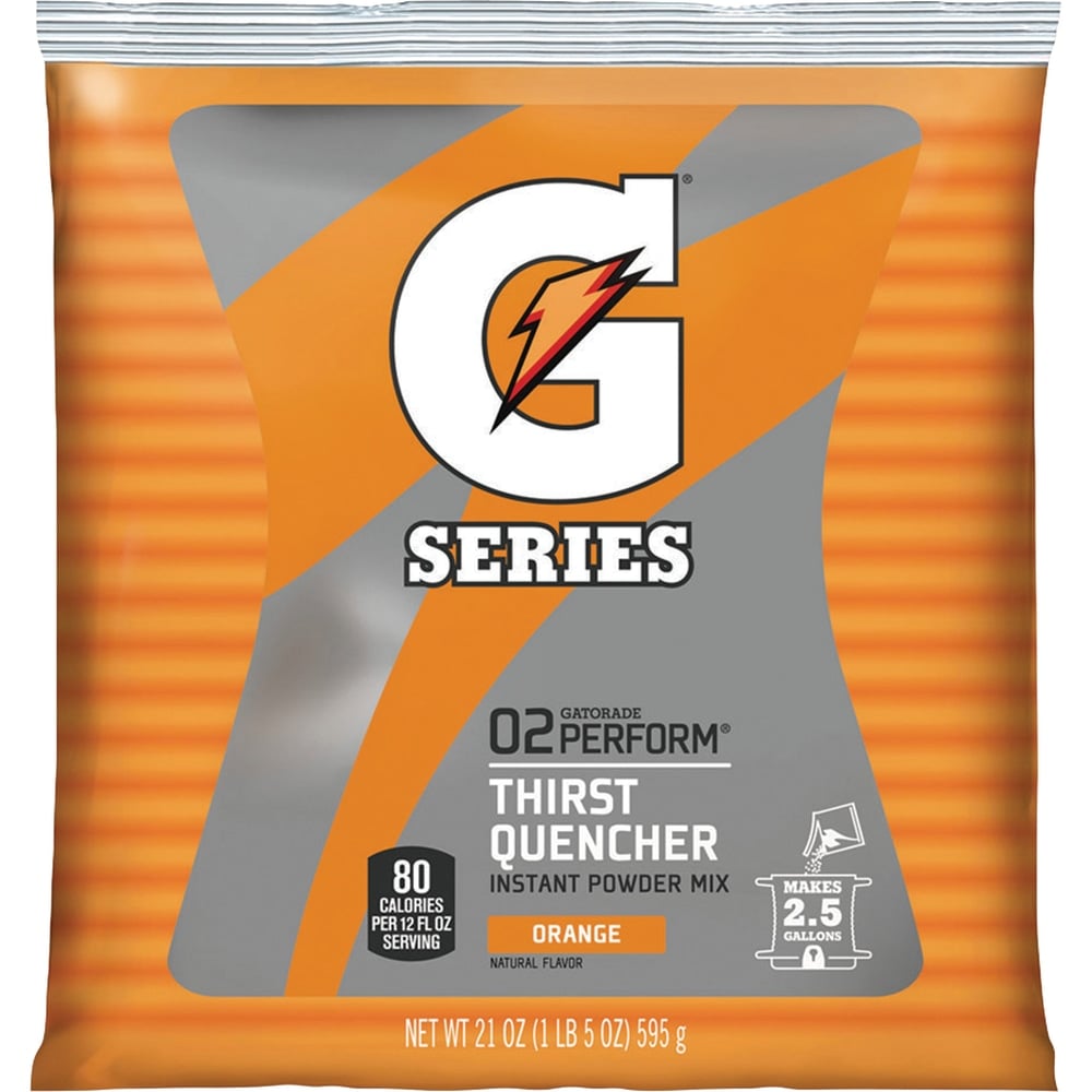 Gatorade Thirst Quencher Powder Mix, Orange Flavor, 21 Oz, Carton Of 32 Pouches MPN:QKR03970CT