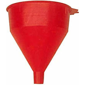 Funnel King® Red Safety Polyethylene 2 Quart Funnel w/ 60 Micron Filter Screen - 32002 32002