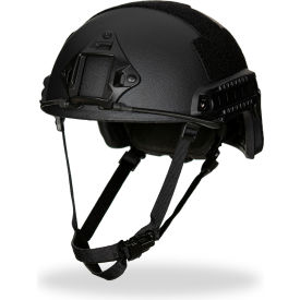 EDI-USA High-Cut Ballistic Helmet With Side Rails & Front Mount Medium Black EXH-09708-BM