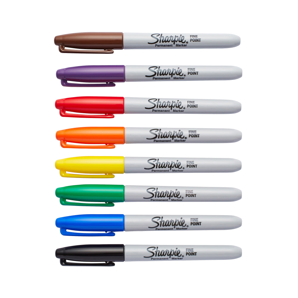 Sharpie Permanent Fine-Point Markers, Assorted Colors, Pack Of 8 Markers MPN:30078
