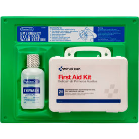 PhysiciansCare Eyewash Station Single 16 oz. Screw Cap Bottle with OSHA First Aid Kit 24-500-001 - Pkg Qty 6