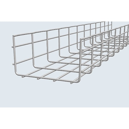 Wire Mesh Cable Tray, 129 lb Capacity, Steel, Zinc Plated MPN:CF105/600EZ