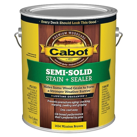 Semi Solid Stain, Mission Brown, Flat, 1gal MPN:140.0001434.007