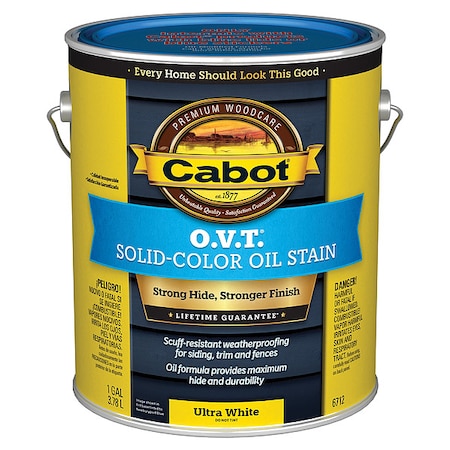 Solid Oil Stain, Ultra White, Flat, 1gal MPN:140.0006712.007