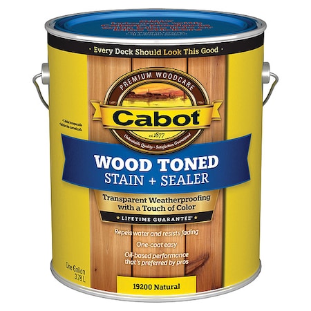 Exterior Stain, Natural, Toned Flat, 1 gal. MPN:140.0019200.007