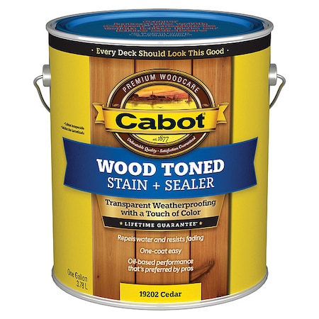 Exterior Stain, Cedar, Toned Flat, 1 gal. MPN:140.0019202.007