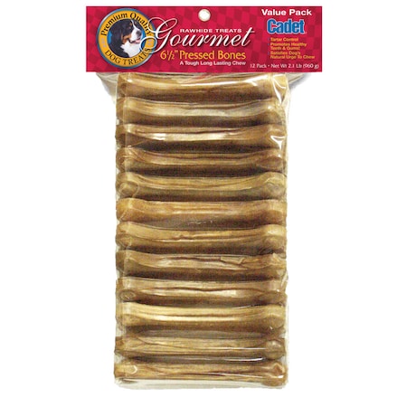 Pressed Rawhide Bones 6.5 inches 12Pcs MPN:C00832