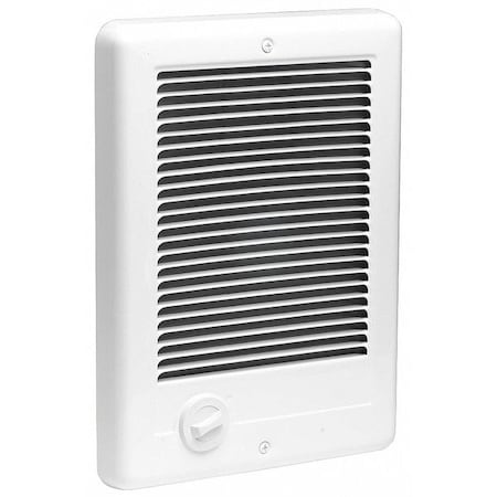 Compact Electric Wall Mount Heater, 12 in H Grille, Recessed, 1000W, 120V AC, 1-Phase, White MPN:CSC101TW