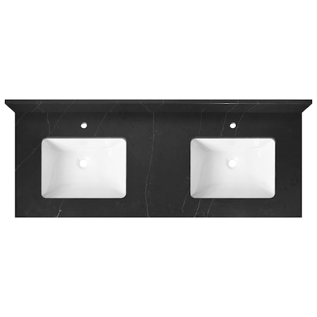 Vanity Top w/Ceramic Basins, 61 x 22 in MPN:CAVT61DBBB