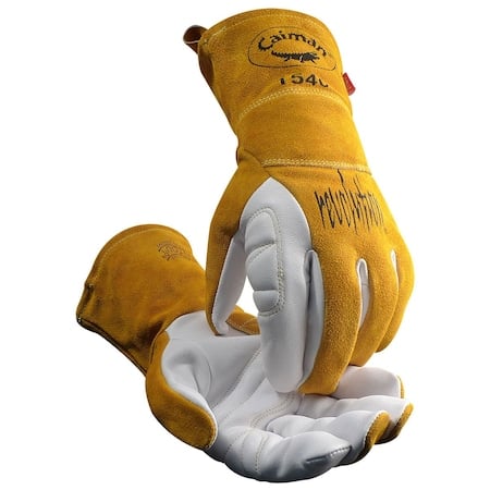 TIG Welding Gloves, Premium Goat Grain, Padded Palm, Gauntlet Cuff, XL, 1 Pair MPN:1540-6