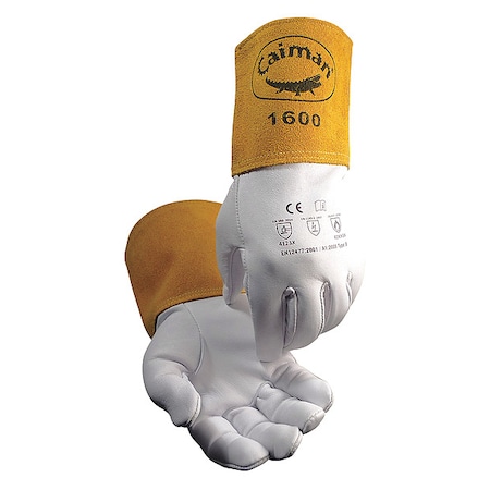 1600 Welding Gloves, Gauntlet Cuff, Straight Thumb, Premium Goatskin, L, 1 PR MPN:1600-5