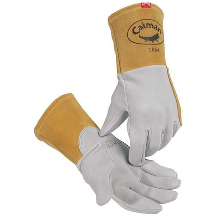 1864 Welding Gloves, Gauntlet Cuff, Straight Thumb, Premium Deerskin, XL, 1 PR MPN:1864-6