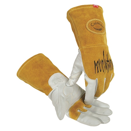1868 Welding Gloves, Gauntlet Cuff, Wing Thumb, Premium Goatskin, M, 1 PR MPN:1868-4