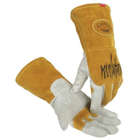 1868 Welding Gloves, Gauntlet Cuff, Wing Thumb, Premium Goatskin, M, 1 PR MPN:1868-4