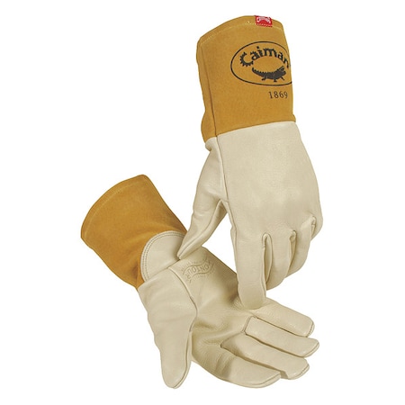 1869 Welding Gloves, Gauntlet Cuff, Straight Thumb, Premium Goatskin, S, 1 PR MPN:1869-3