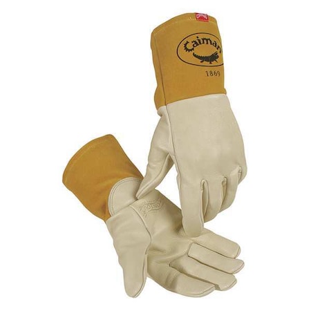 1869 Welding Gloves, Gauntlet Cuff, Straight Thumb, Premium Goatskin, L, 1 PR MPN:1869-5