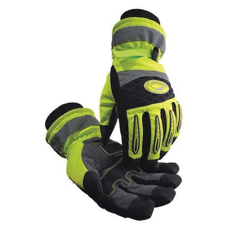 Hi-Vis Cold Protection Gloves, Synthetic Leather Palm, Heatrac Lining, Lime, L MPN:2991-5